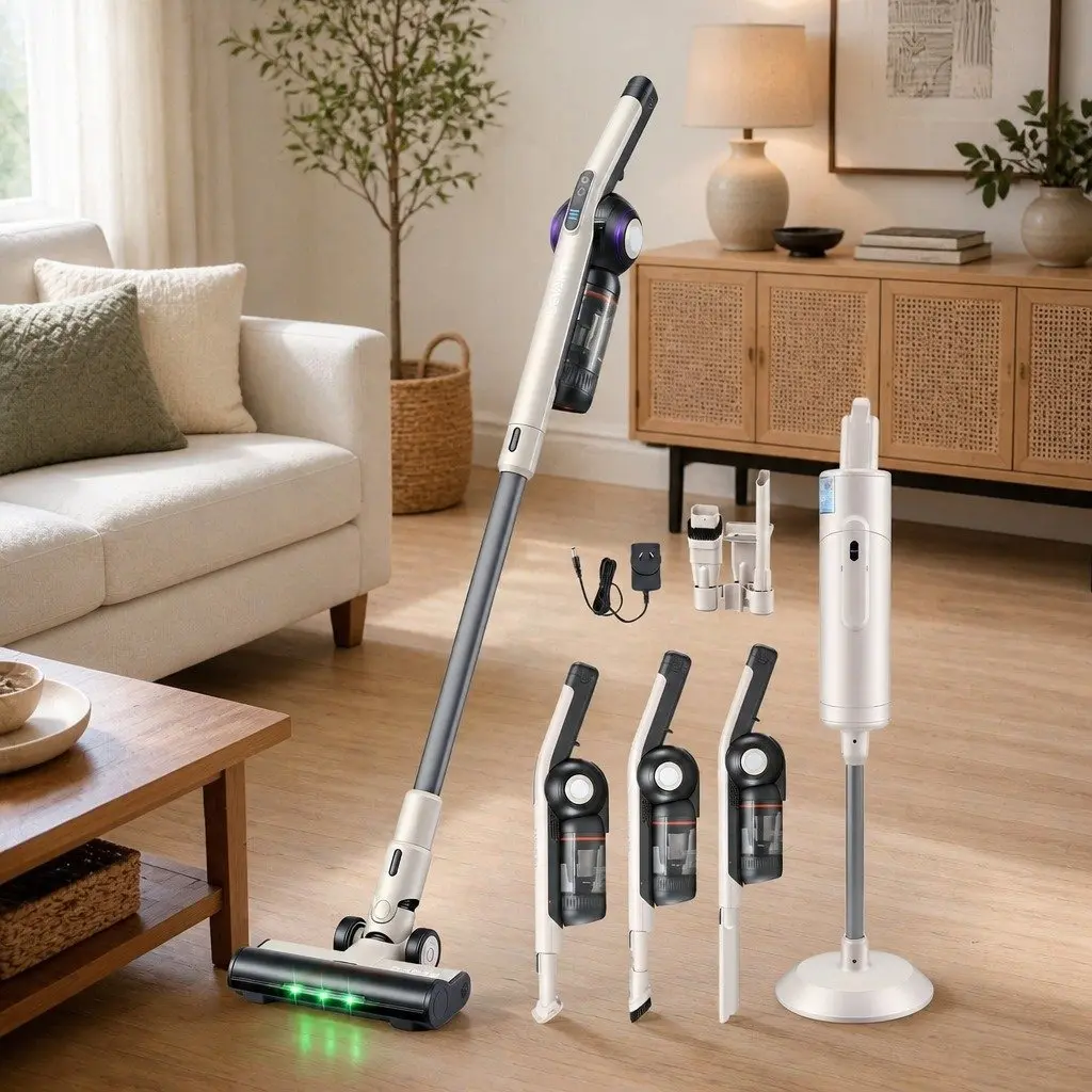 Cordless Vacuum Cleaner with LED Head and Auto-Empty Station