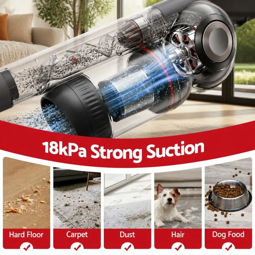 Cordless Stick Vacuum Cleaner Grey 40 Minutes Runtime Auto-Empty Dust Station HEPA Filter