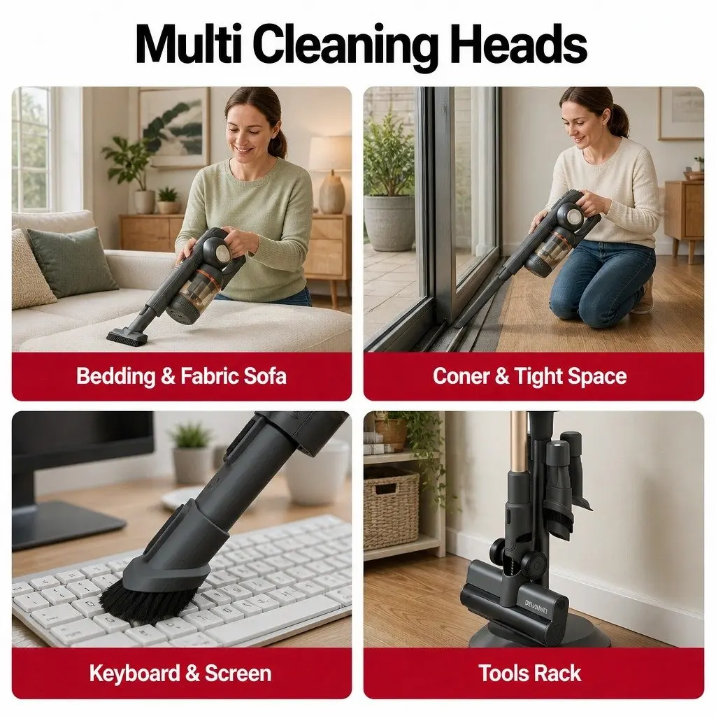 Cordless Stick Vacuum Cleaner Grey 40 Minutes Runtime Auto-Empty Dust Station HEPA Filter
