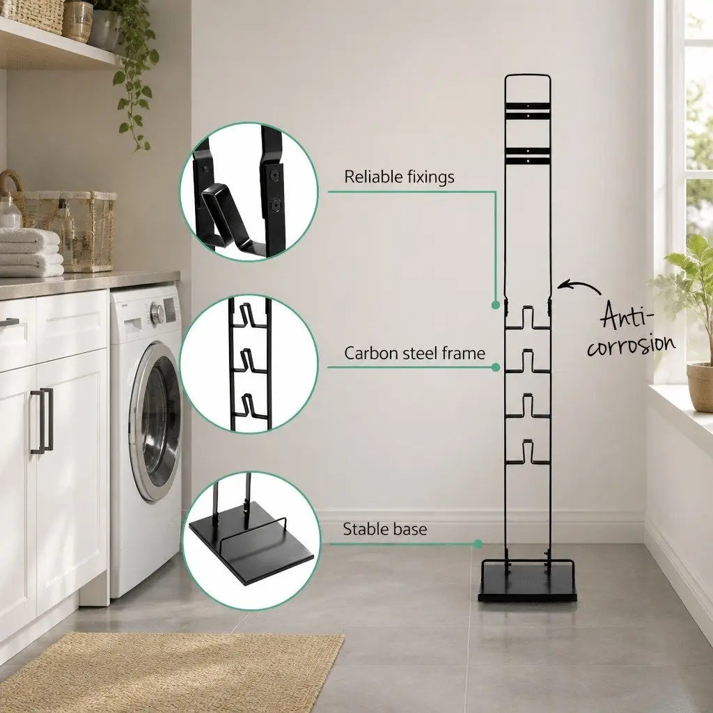 Freestanding Handstick Vacuum Cleaner Stand Tower Storage Organizer Black