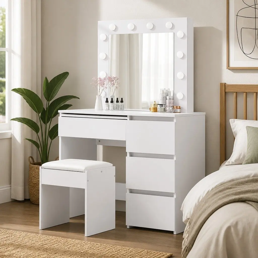 Dressing Table Vanity Set with LED Mirror