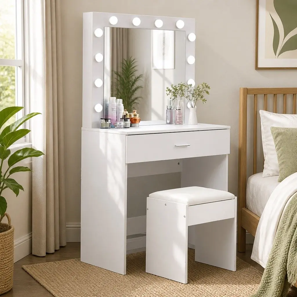 Dressing Table Set with LED Mirror