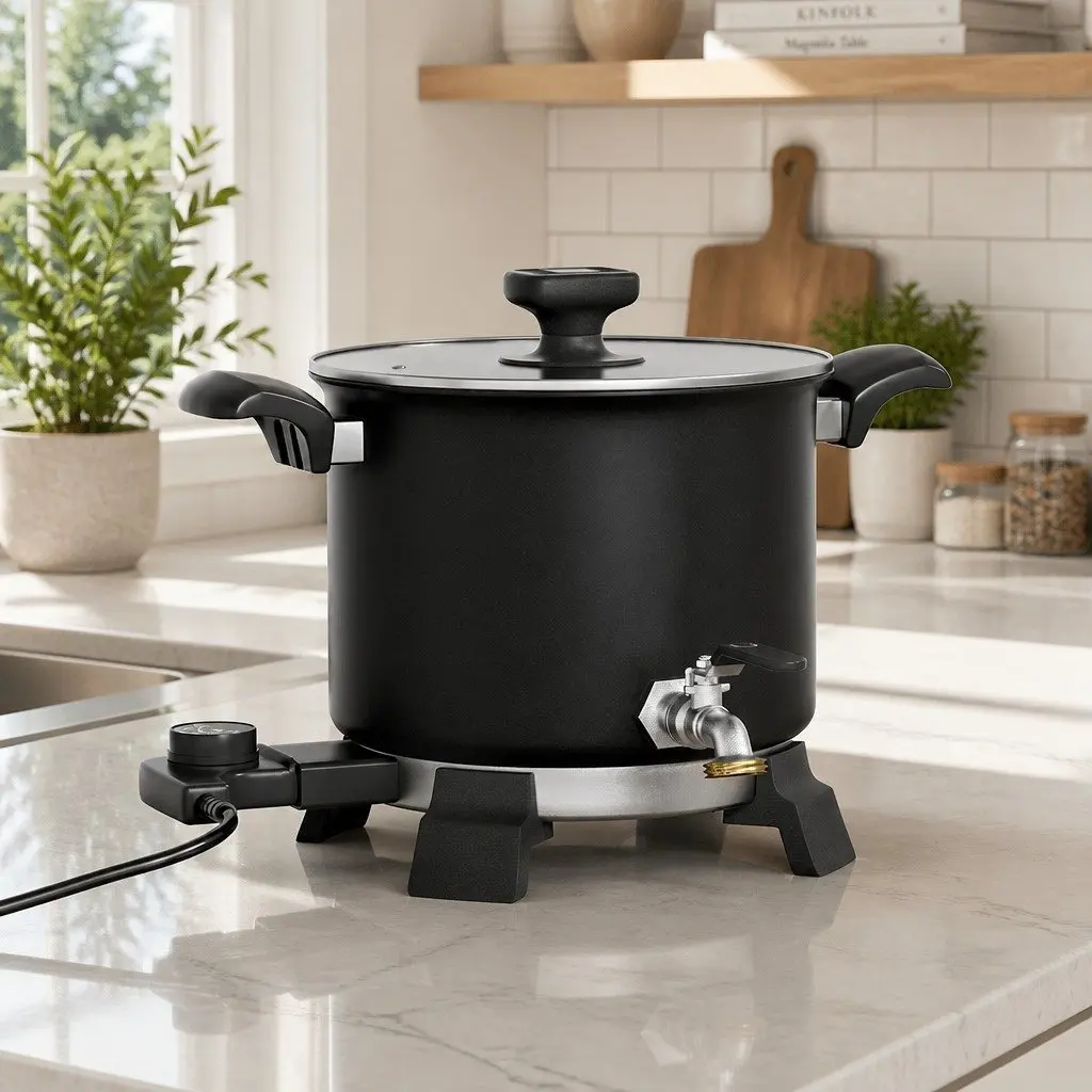 5L Wax Melter Black Electric Melting Pot 1200W Quick Pour Spout Temperature Control
