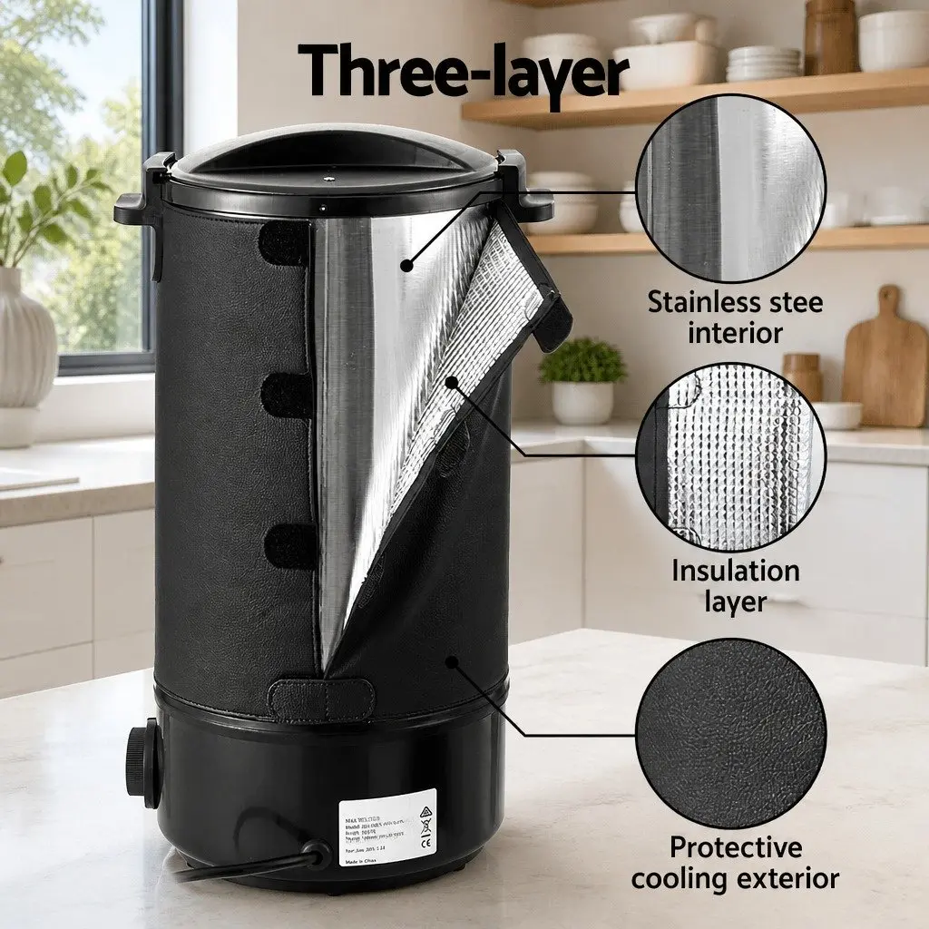 Electric Wax Melter Black 10L Adjustable Temperature Control for Candle Making and Soap Crafting