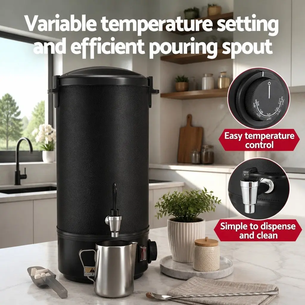 Electric Wax Melter Black 10L Adjustable Temperature Control for Candle Making and Soap Crafting