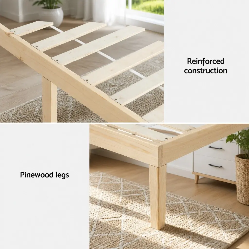 Double Bed Frame with Solid Construction