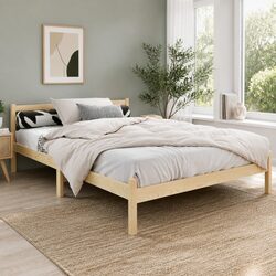 Confidently Built Double Bed Frame with Oak Finish