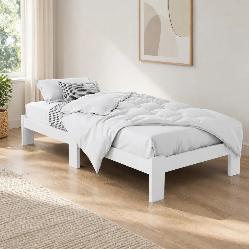 White Pine Bed Frame with Storage Solutions