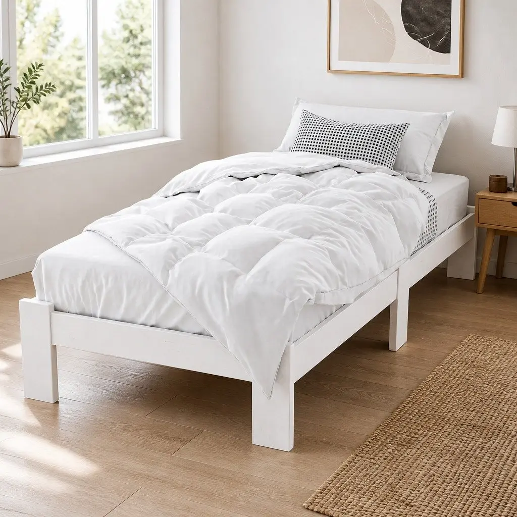 White Pine Bed Frame with Storage Solutions
