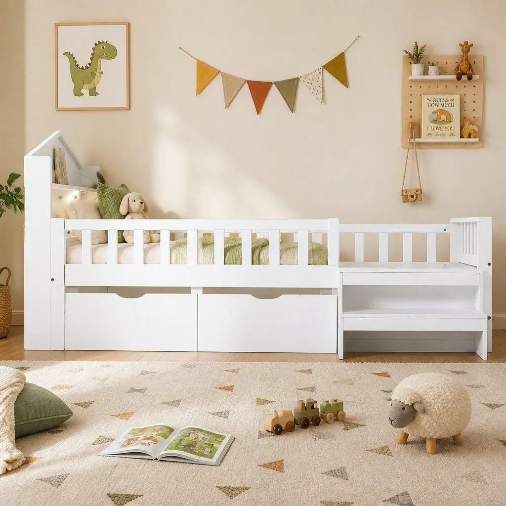 Single Bed Frame with Storage and LED Options