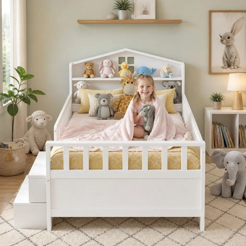 Single Bed Frame with Storage and LED Options