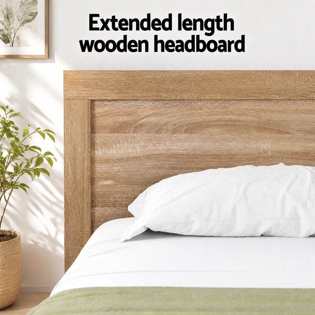 Queen Size Bed Frame with Storage Drawers Wooden Bedroom Furniture Slat Base
