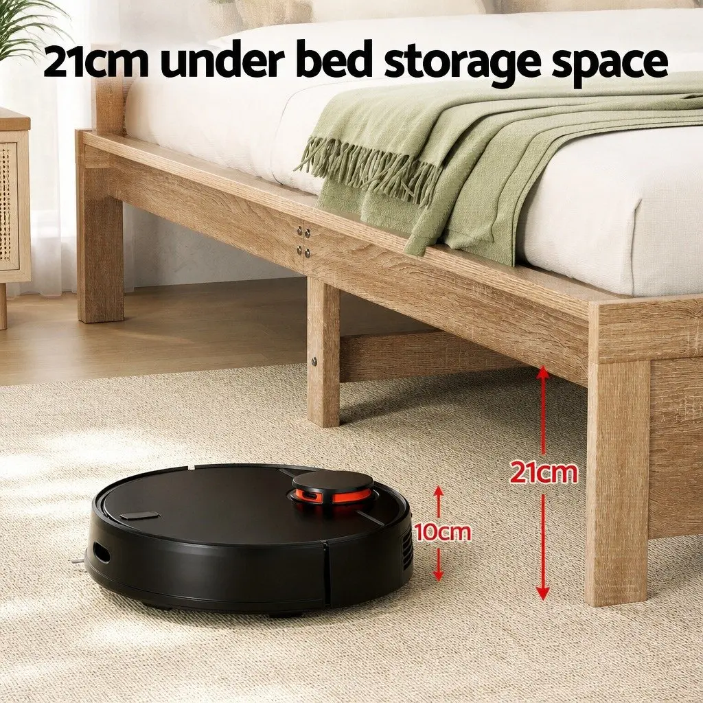 Single Bed Frame Walnut Colour Sturdy Wooden Base For Adults Kids Bedroom