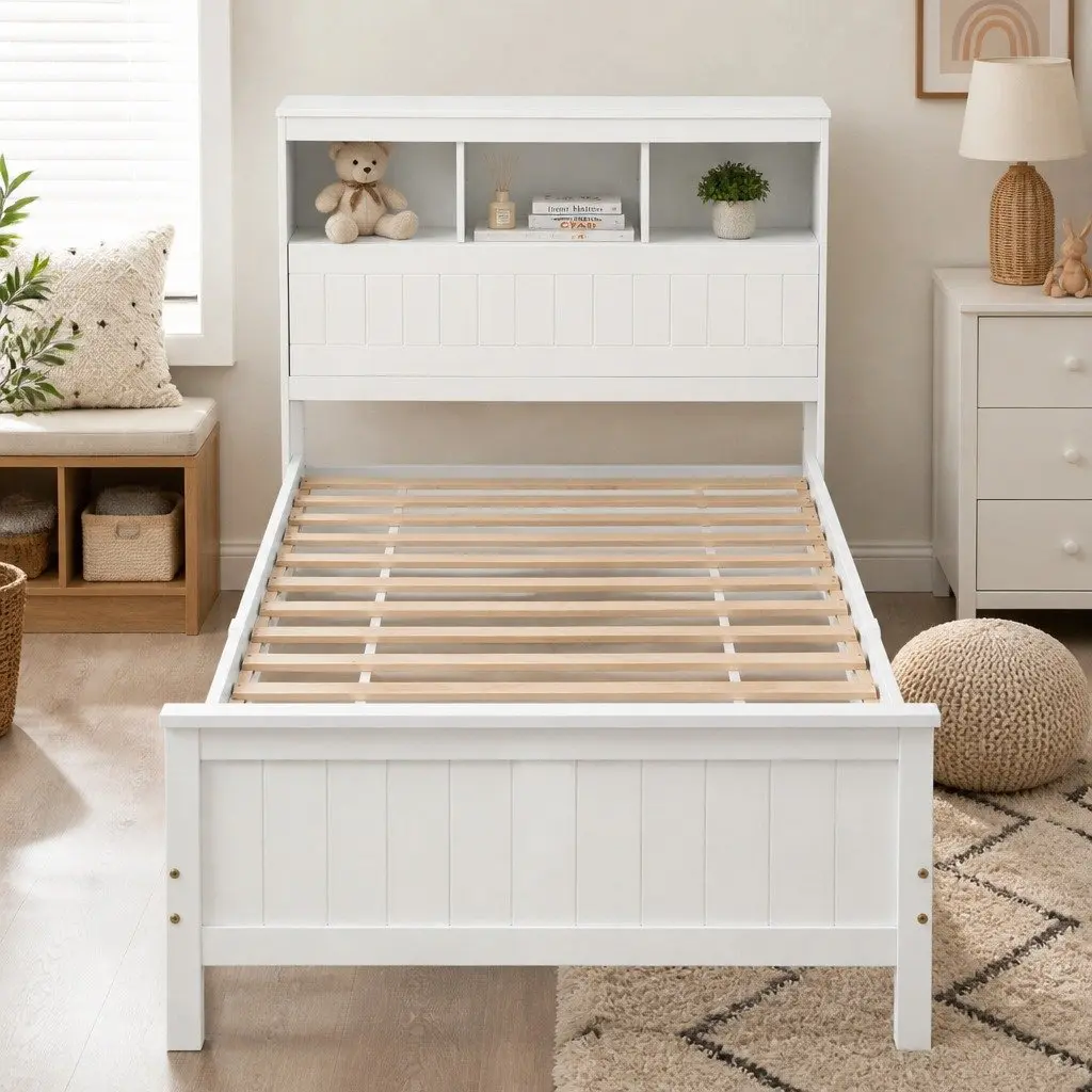 Bed Frame with Storage Headboard