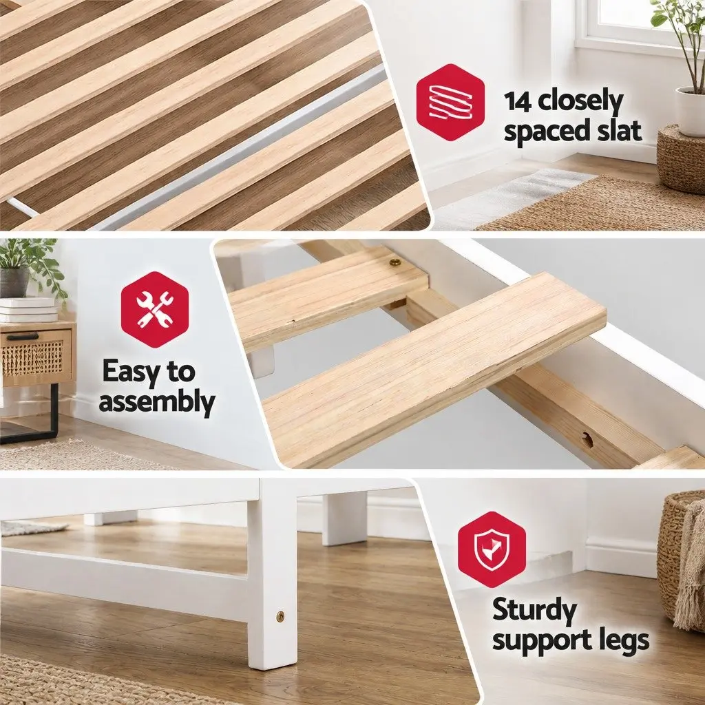 Bed Frame with Storage Headboard