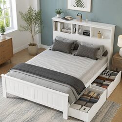 Double Bed Frame with Storage: Simple and Strong