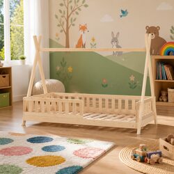 House Bed Frame for Kids: Solid Pine Construction