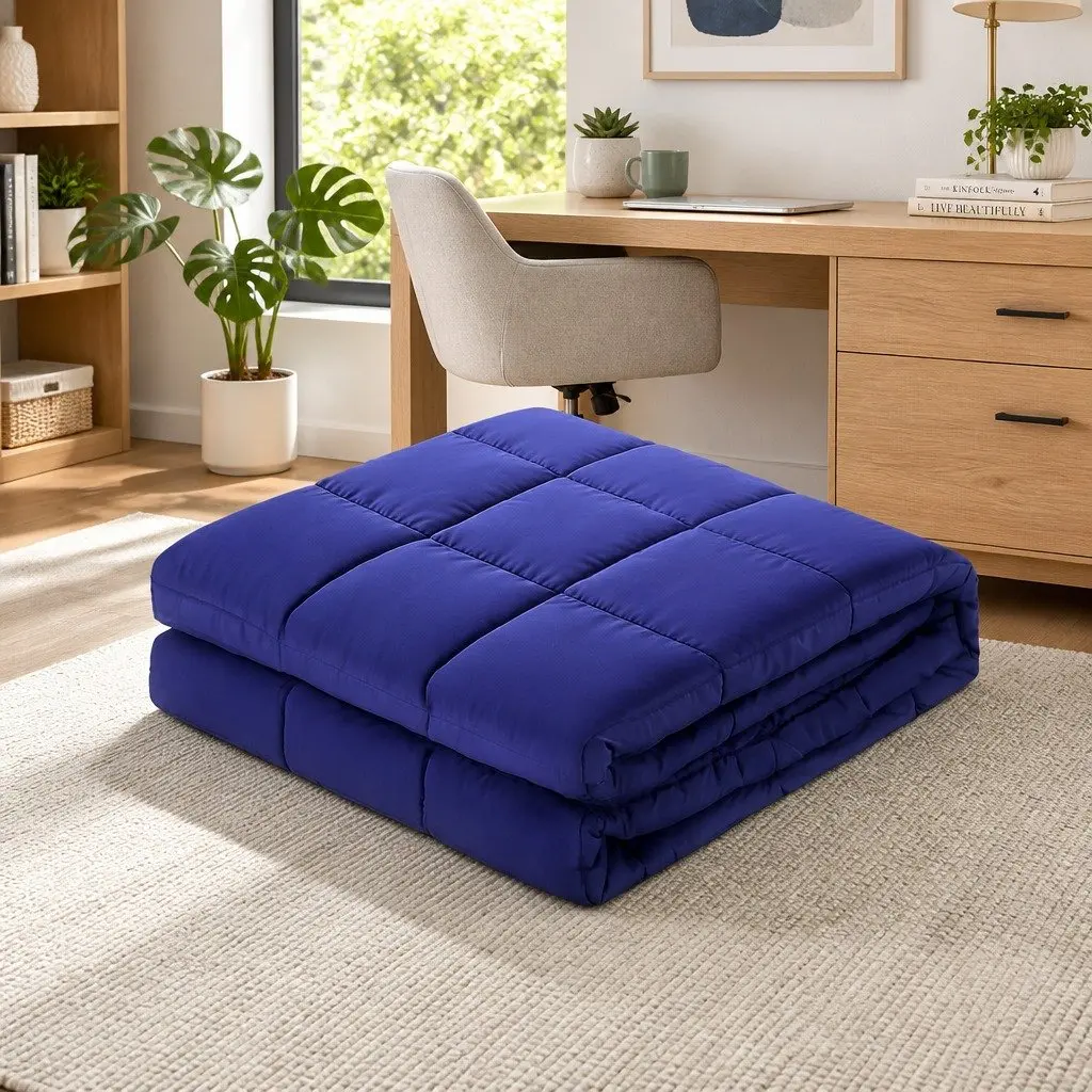 Weighted Blanket Navy Blue 11KG Microfibre Cover High-Density Glass Beads Deep Touch Pressure Stimulation
