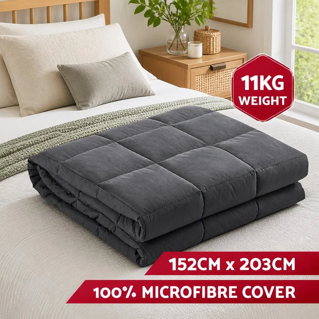 Weighted Blanket Dark Grey 11KG Deep Touch Pressure Therapy Sleep