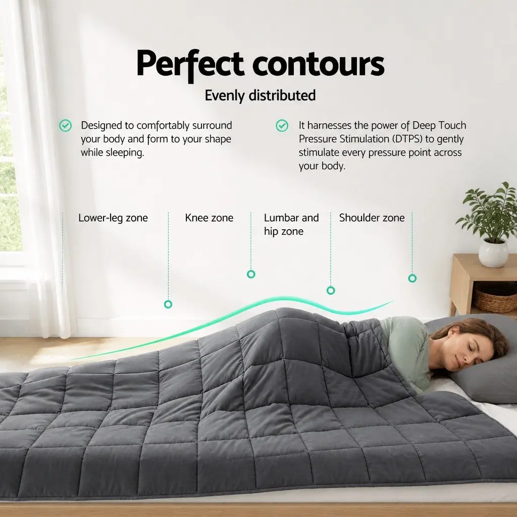 Weighted Blanket Dark Grey 11KG Deep Touch Pressure Therapy Sleep