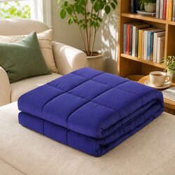 Weighted Blanket 6.8kg Kids Adults Heavy Gravity Navy Blue Relax Calm Sleep