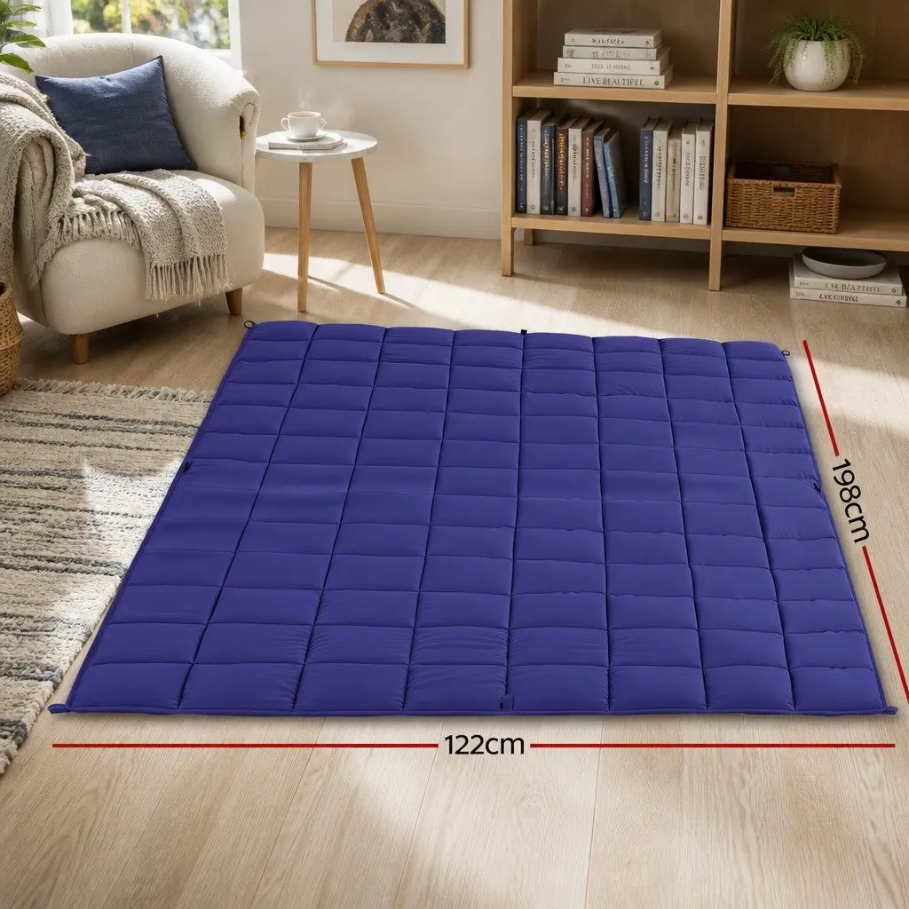 Weighted Blanket Navy Blue 6.8kg Microfibre Cover High-Density Glass Beads Deep Touch Pressure Stimulation