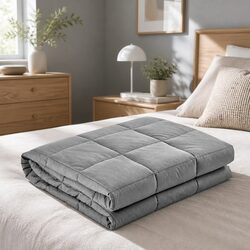 Compact 7kg Grey Weighted Blanket for Sleep