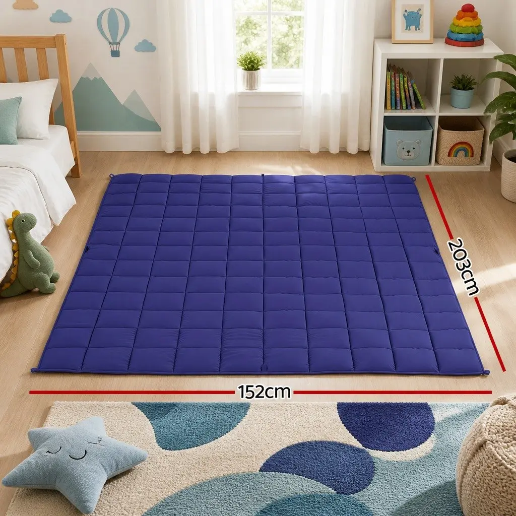 Weighted Blanket Navy Blue 9KG Deep Touch Pressure Relax Adults Kids Sleep