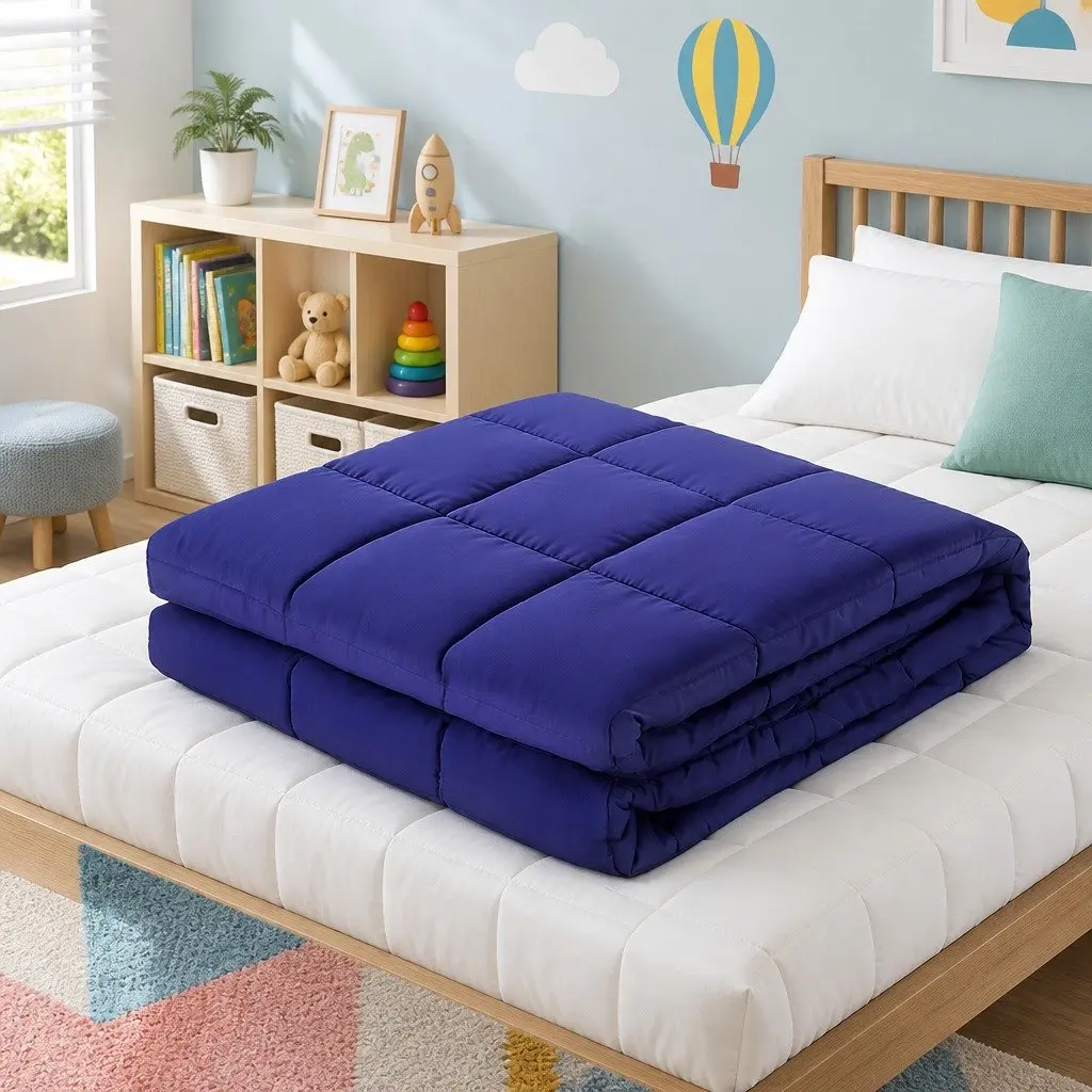 Weighted Blanket Navy Blue 9KG Deep Touch Pressure Relax Adults Kids Sleep