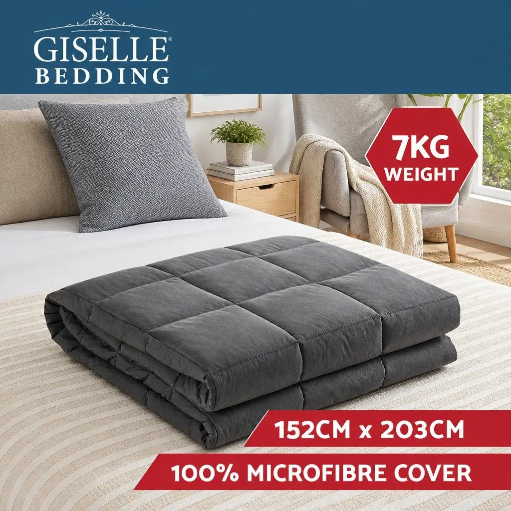 Weighted Blanket Dark Grey 7KG Adult Deep Touch Pressure Sleep Aid Therapy