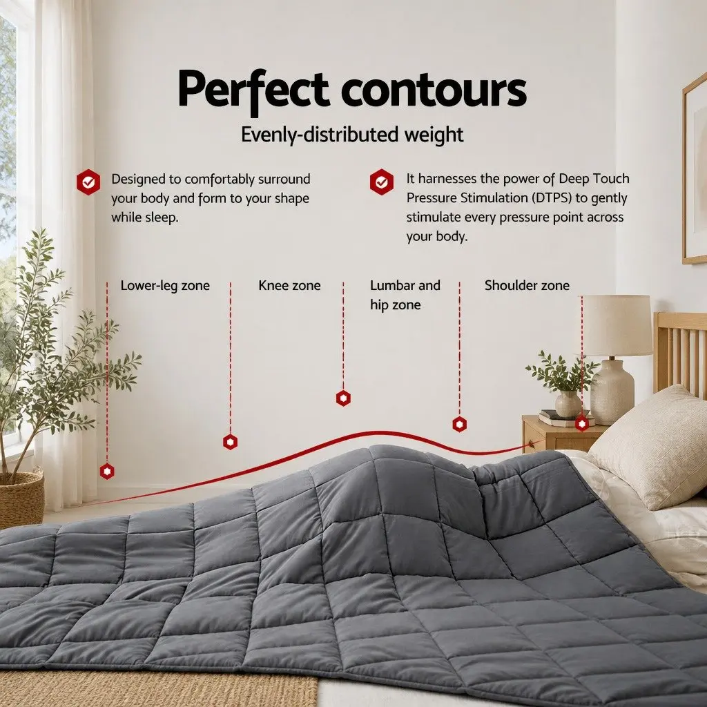 Weighted Blanket Dark Grey 7KG Adult Deep Touch Pressure Sleep Aid Therapy