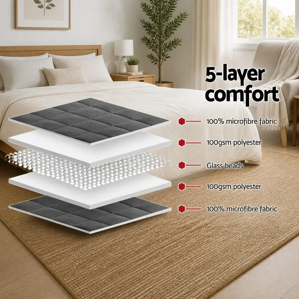 Weighted Blanket Dark Grey 7KG Adult Deep Touch Pressure Sleep Aid Therapy