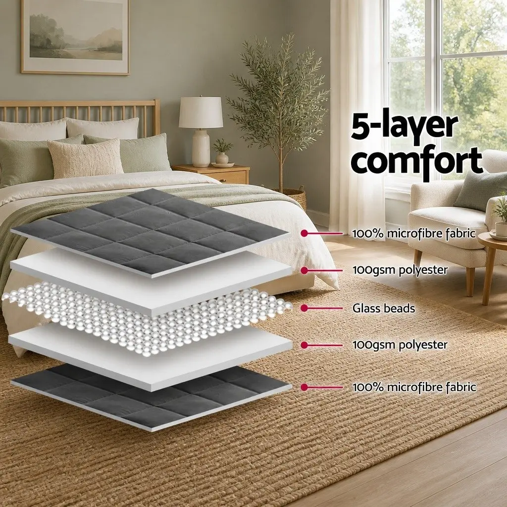 Weighted Blanket Dark Grey 9kg Microfibre Deep Sleep Pressure Therapy
