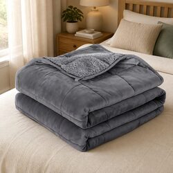 Compact and Reliable 4.5kg Grey Weighted Blanket