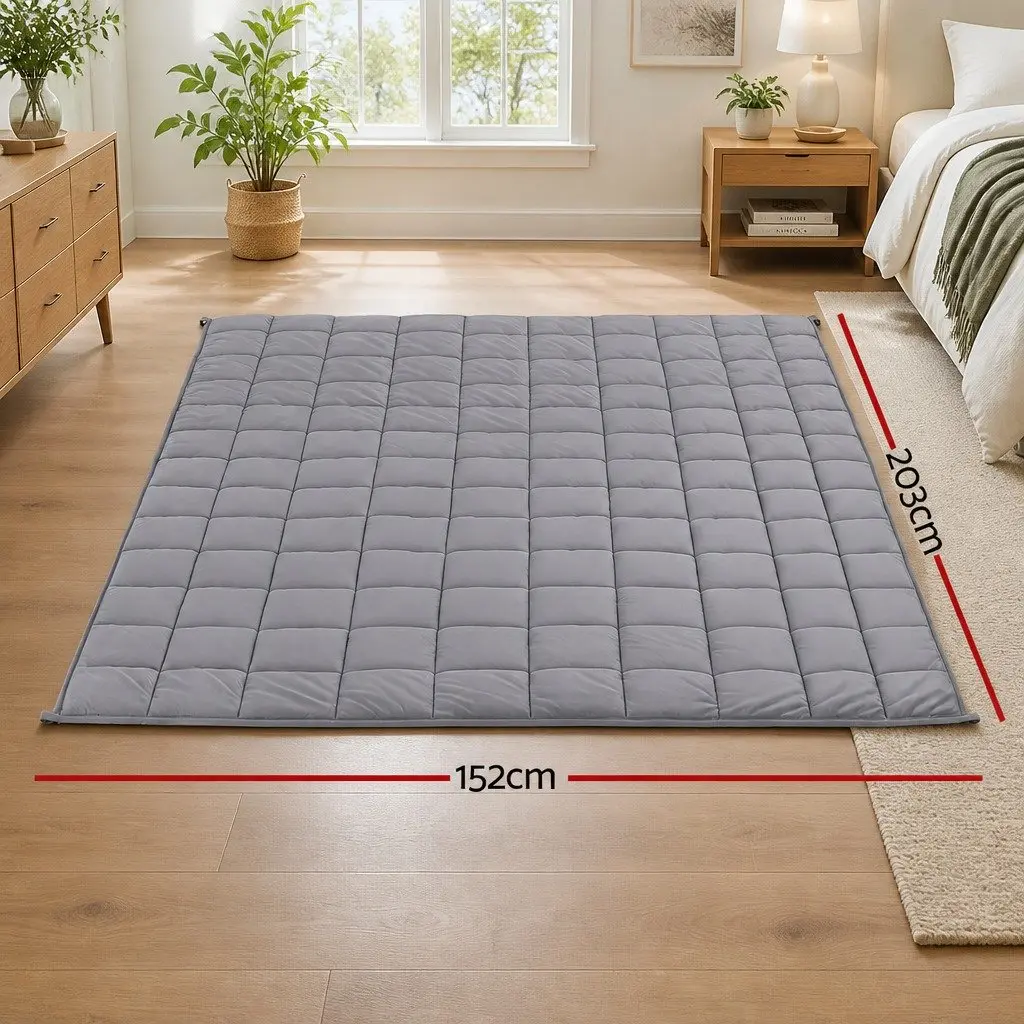 Weighted Blanket 11KG Adults Kids Anti Anxiety Gravity Sherpa Fleece Grey Cosy