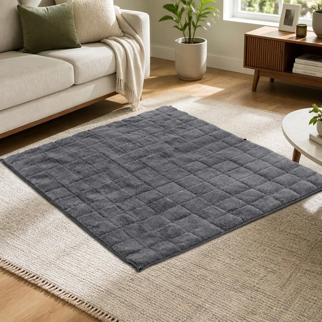 Weighted Blanket Grey 9KG Dual Sided Fleece Sherpa Gravity Blanket
