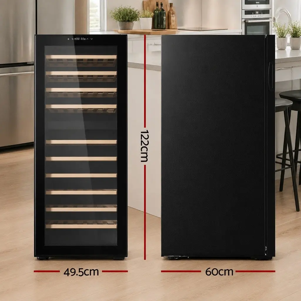 Wine Fridge Black 80 Bottles Dual Zone Compressor Cooling System