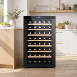 Wine Fridge Cooler 51 Bottles Black Compressor Refrigerator Touch Control LED