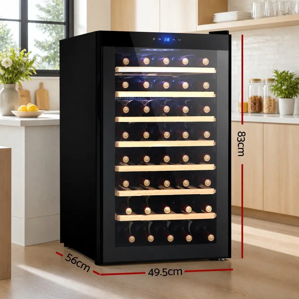 Wine Fridge Cooler Black 51 Bottles Compressor Refrigerator Touch Control LED