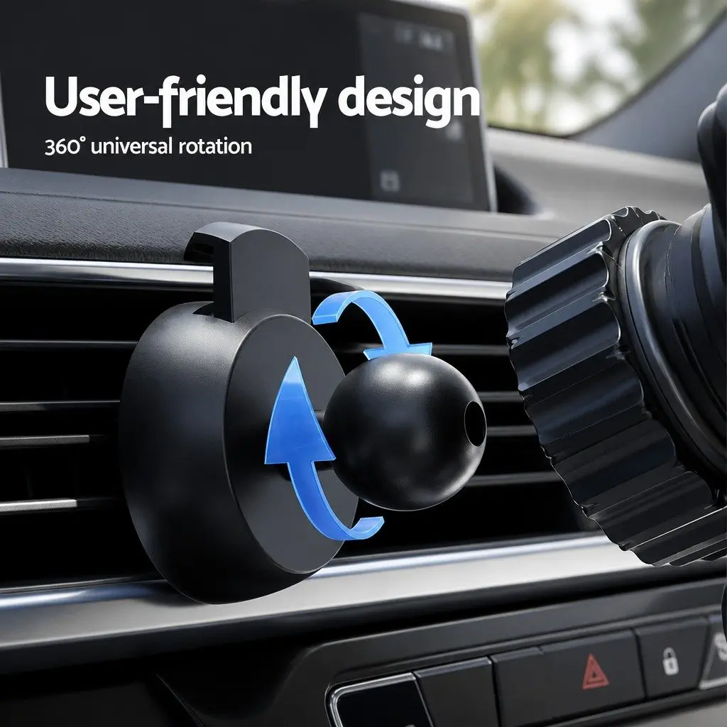Wireless Car Charger Black 15W Fast Charging Automatic Phone Locking Suction Cup Mount