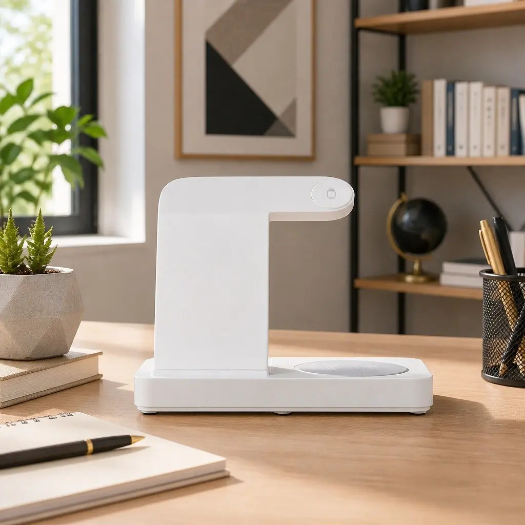 4-in-1 Wireless Charger Dock White Compact Fast Charging Station for Phone Watch Earbuds