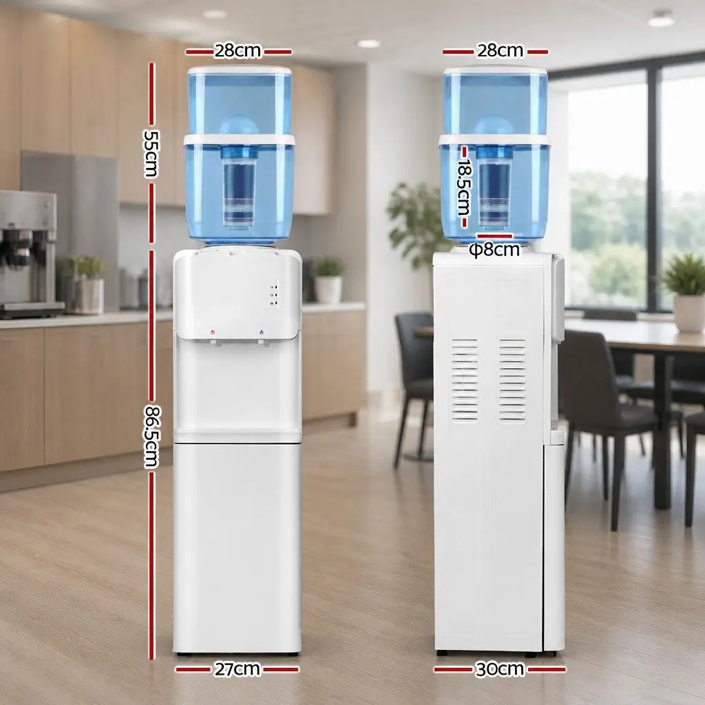 Water Dispenser White 22L Top Loading Hot Cold Purifier System with 7 Stage Filtration Electronic Cooling Heating Technology