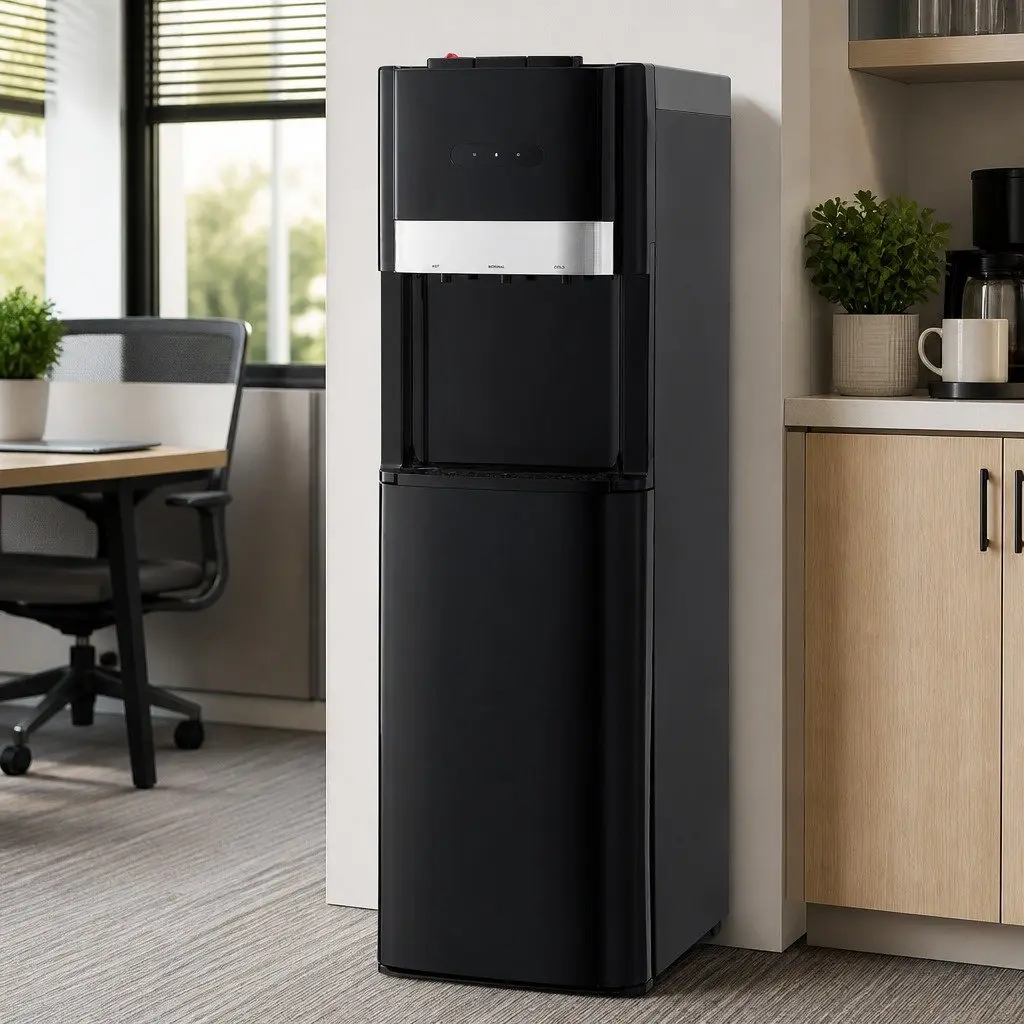 Water Cooler Dispenser Black Bottom Loading 3 Tap Hot Cold Normal Temperature Chiller