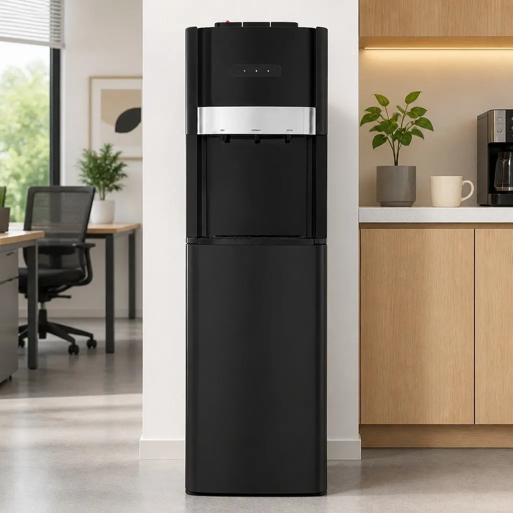Water Cooler Dispenser Black Bottom Loading 3 Tap Hot Cold Normal Temperature Chiller