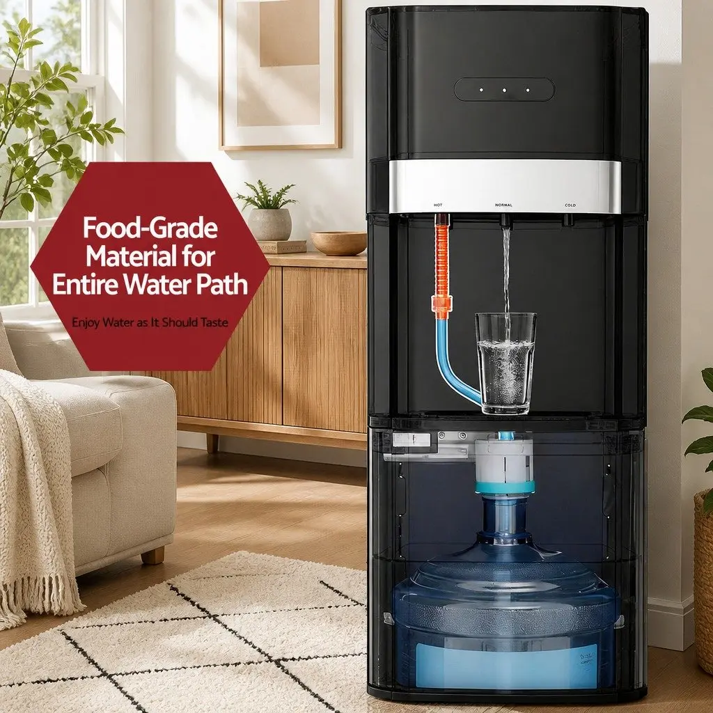 Water Cooler Dispenser Black Bottom Loading 3 Tap Hot Cold Normal Temperature Chiller