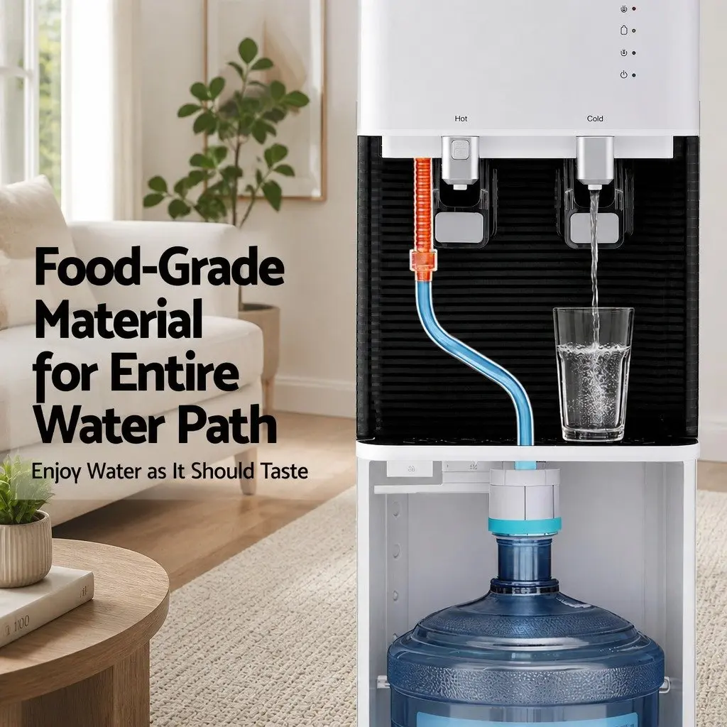 Water Dispenser White Bottom Loading Hot Cold Dual Tap Chiller