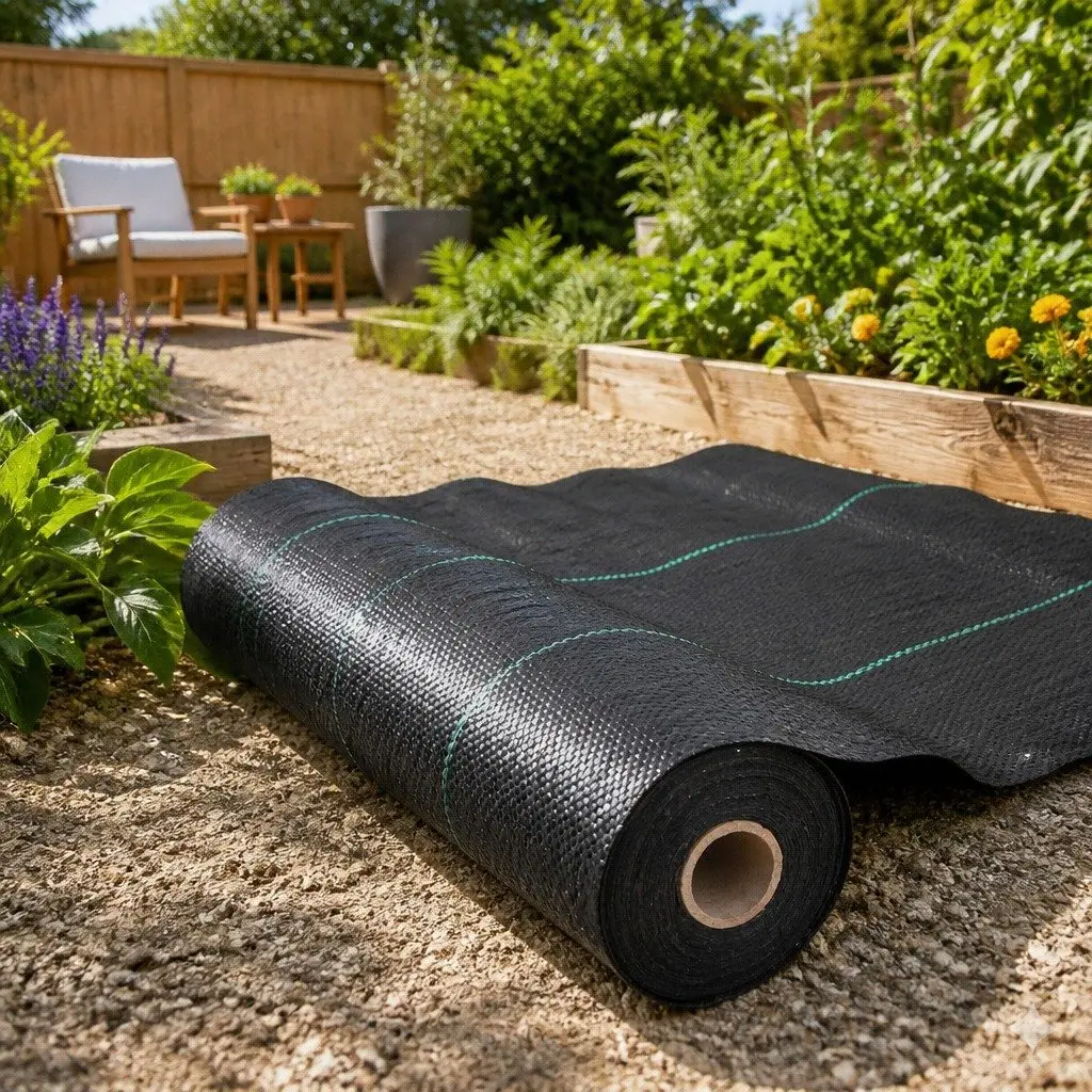 Weed Mat Black 1.83m x 50m Woven Fabric UV Resistant Porous Garden Plant Control