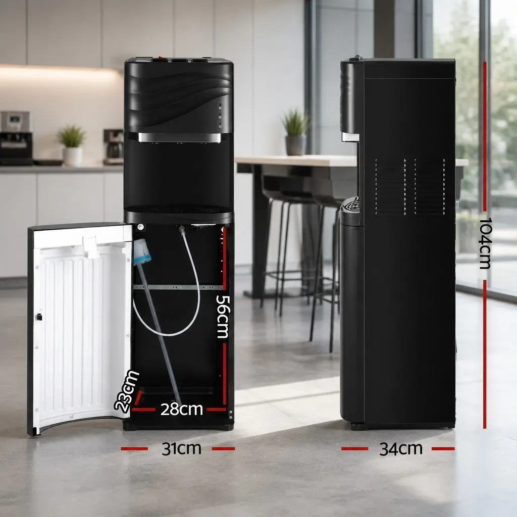 Water Dispenser Black Bottom Load Electronic Cooling Hot Cold Warm Water