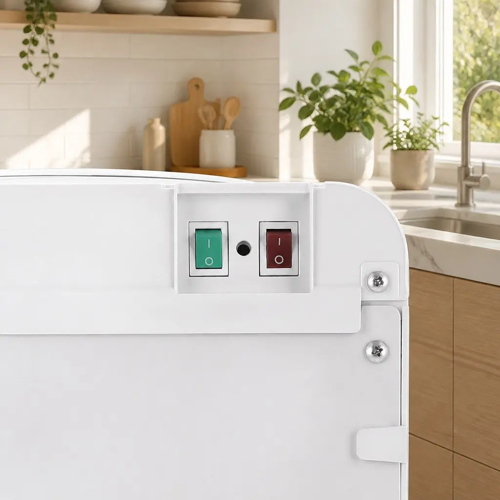Water Cooler Dispenser White Bench Top Compact Hot Cold Taps Electronic Cooling No Assembly Required