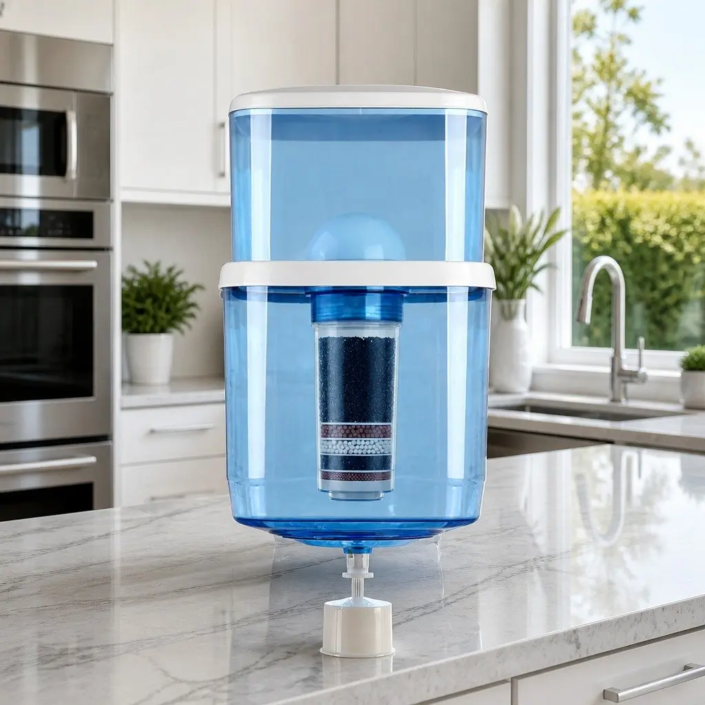 Water Dispenser Filter Bottle Blue 22L 7-Stage Filtration System Refillable Container